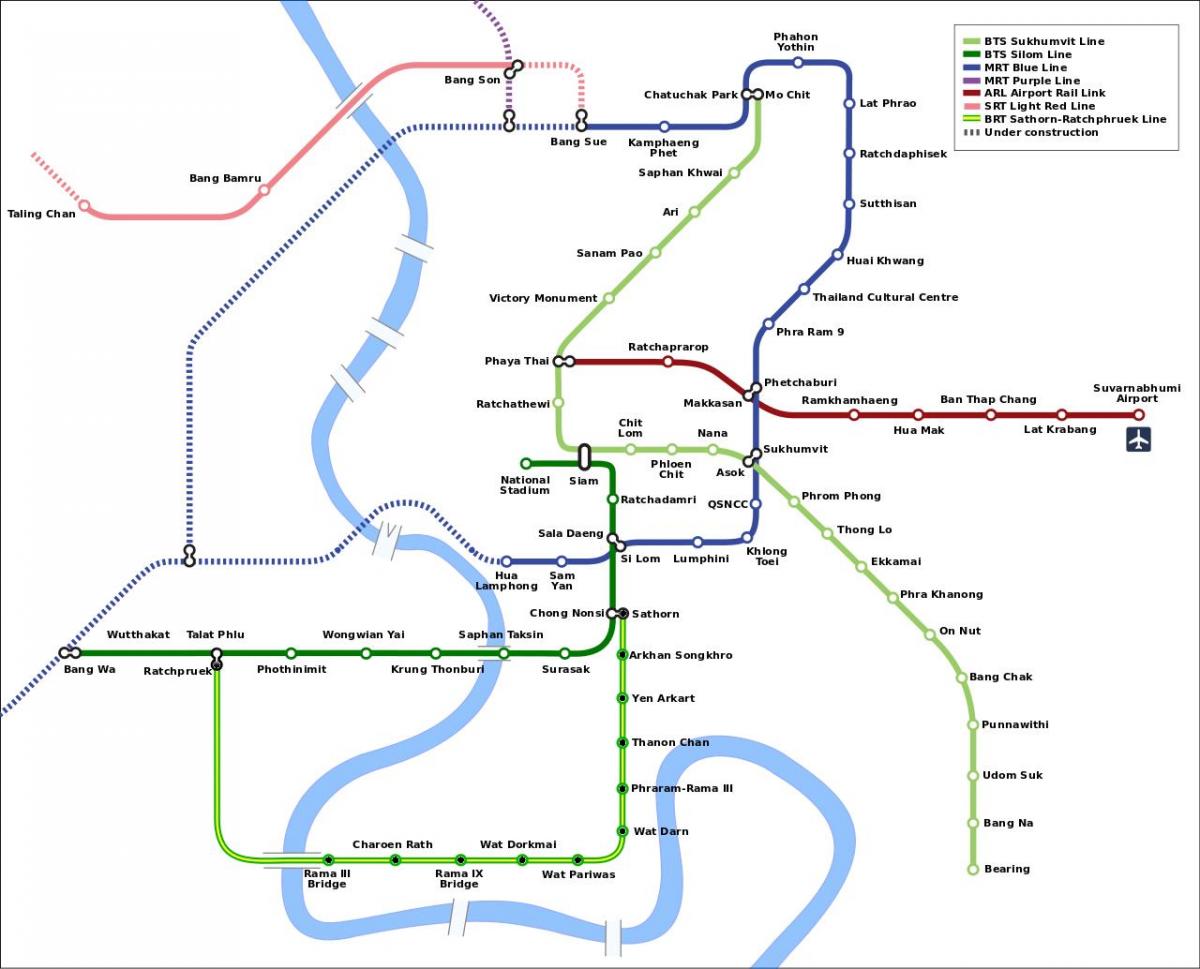mrt map بانکوک تایلند