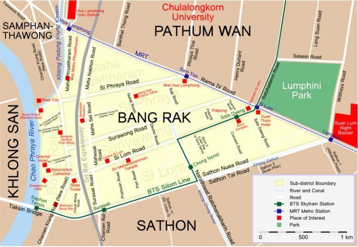 نقشه بانکوک منطقه نور قرمز