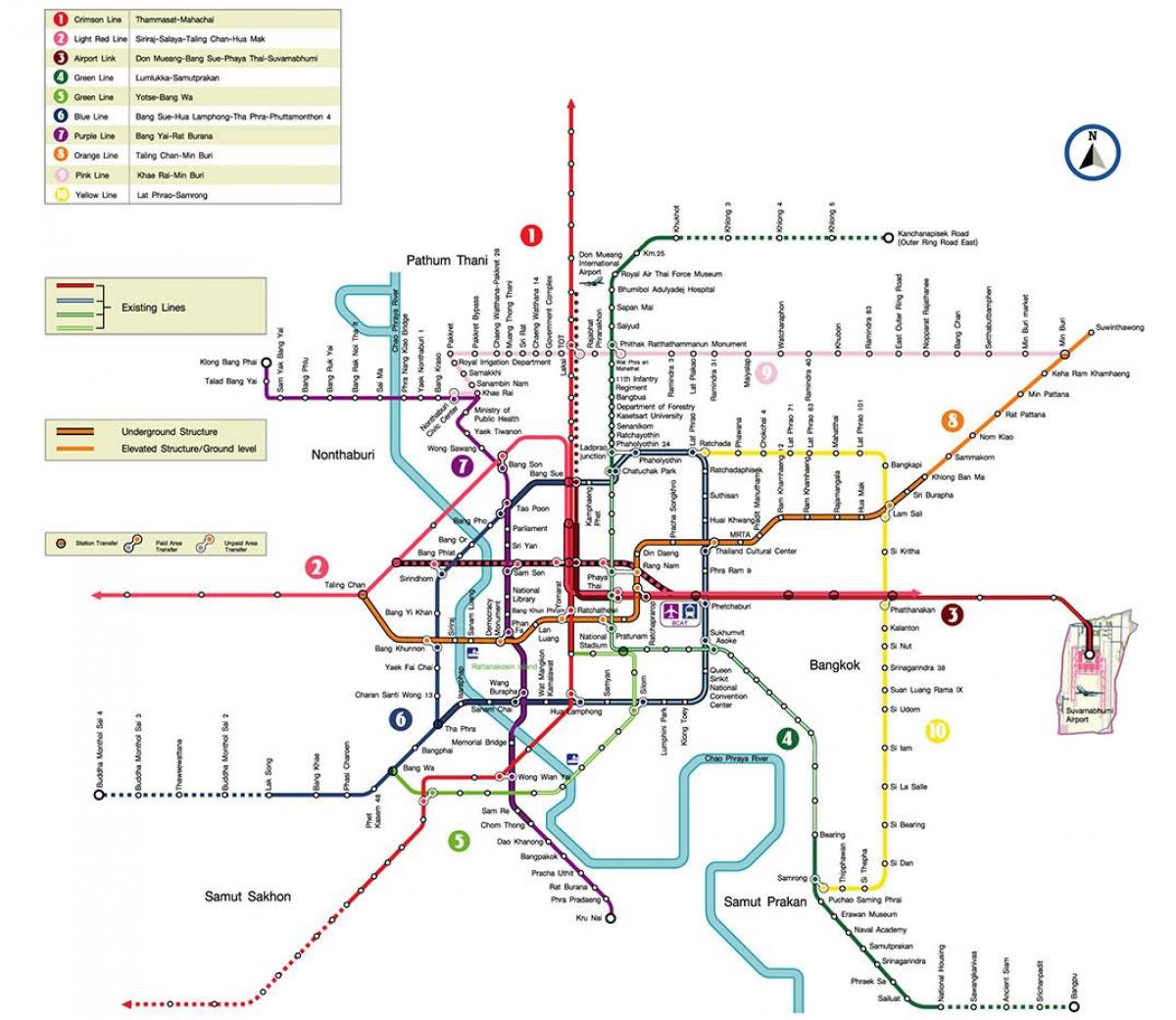 بانکوک ایستگاه مترو نقشه