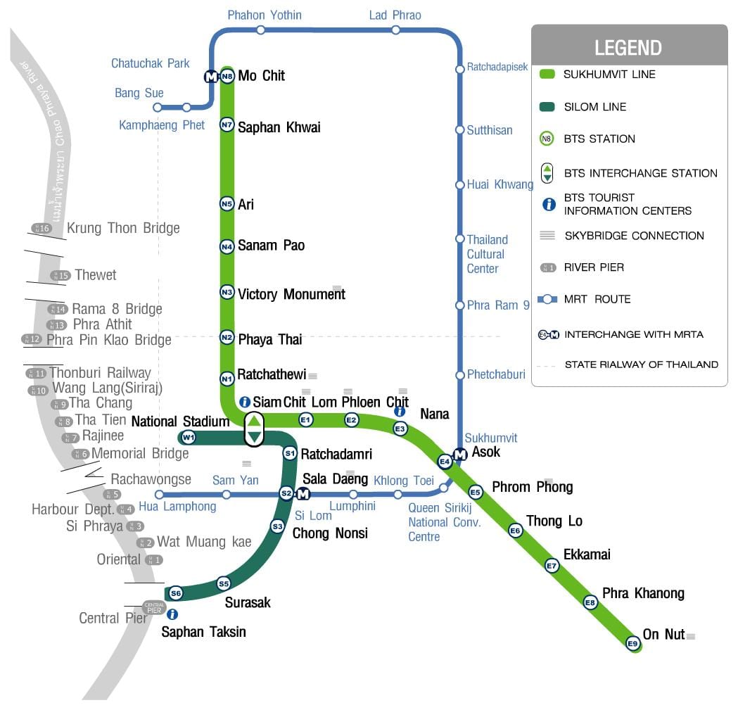 bkk skytrain نقشه