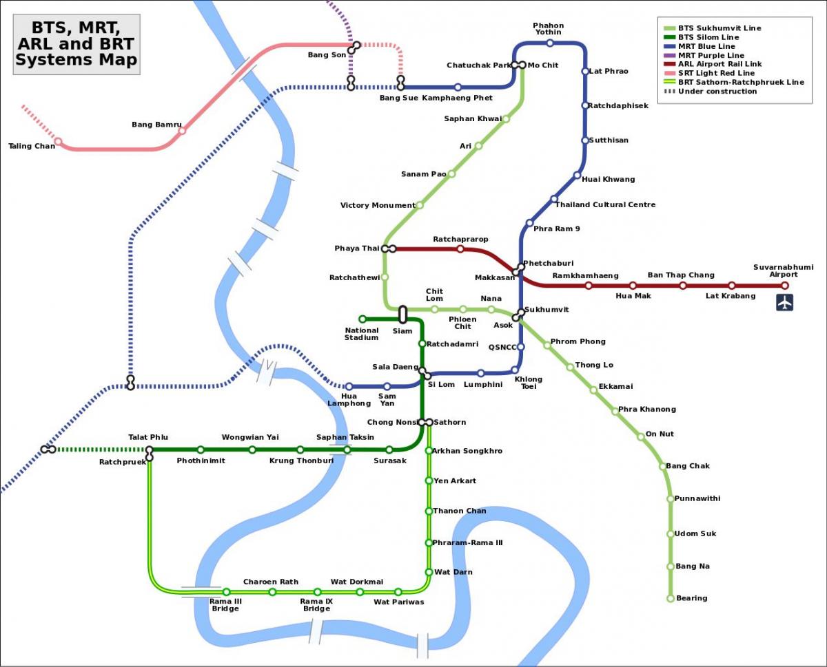 بانکوک bts mrt map