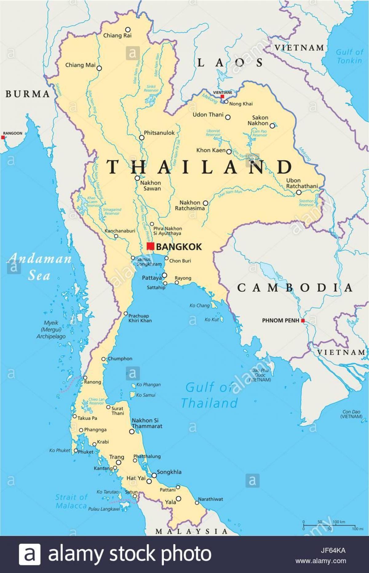 بانکوک در یک نقشه جهان