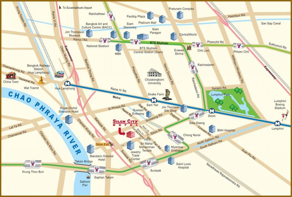 نقشه از رودخانه شهر بانکوک
