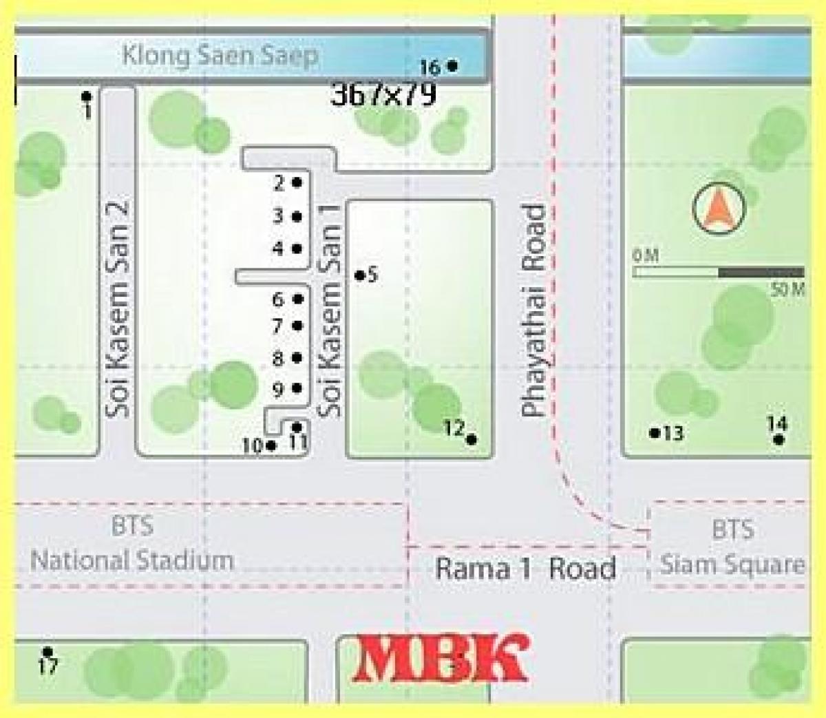 mbk مرکز خرید در بانکوک نقشه