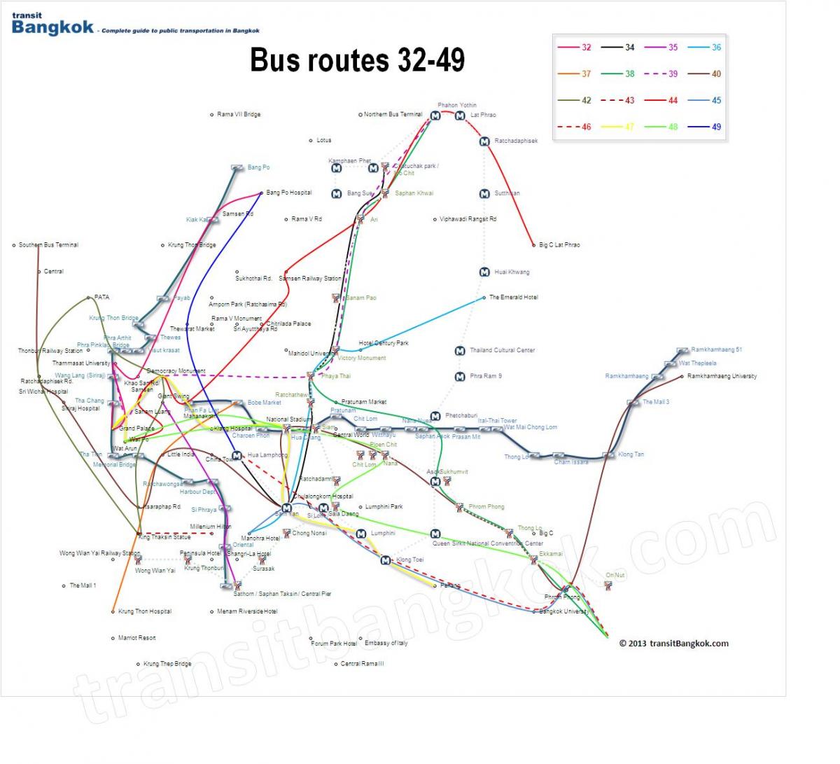 اتوبوس, نقشه مسیر بانکوک