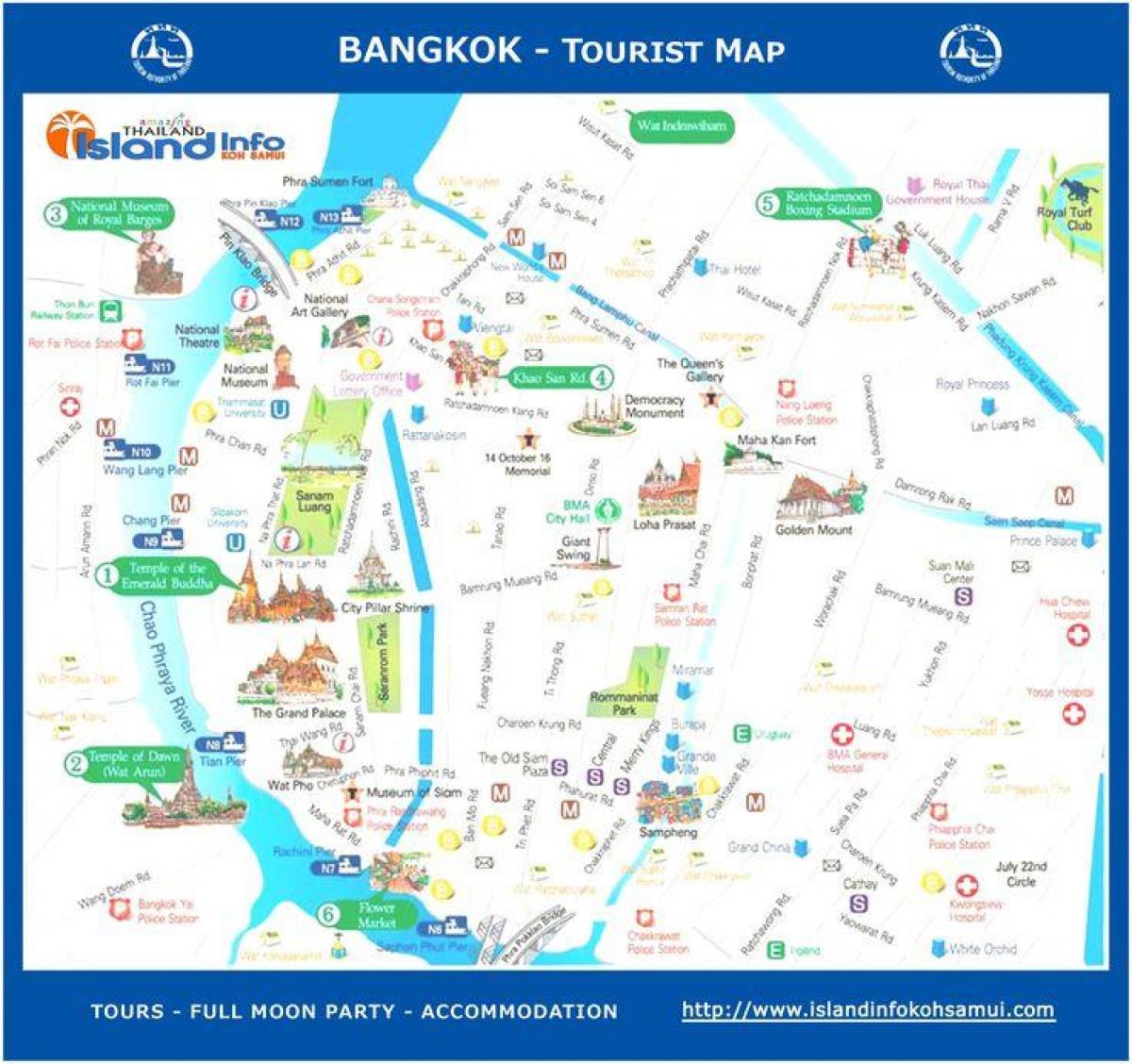 بانکوک, تایلند, توریستی, نقشه