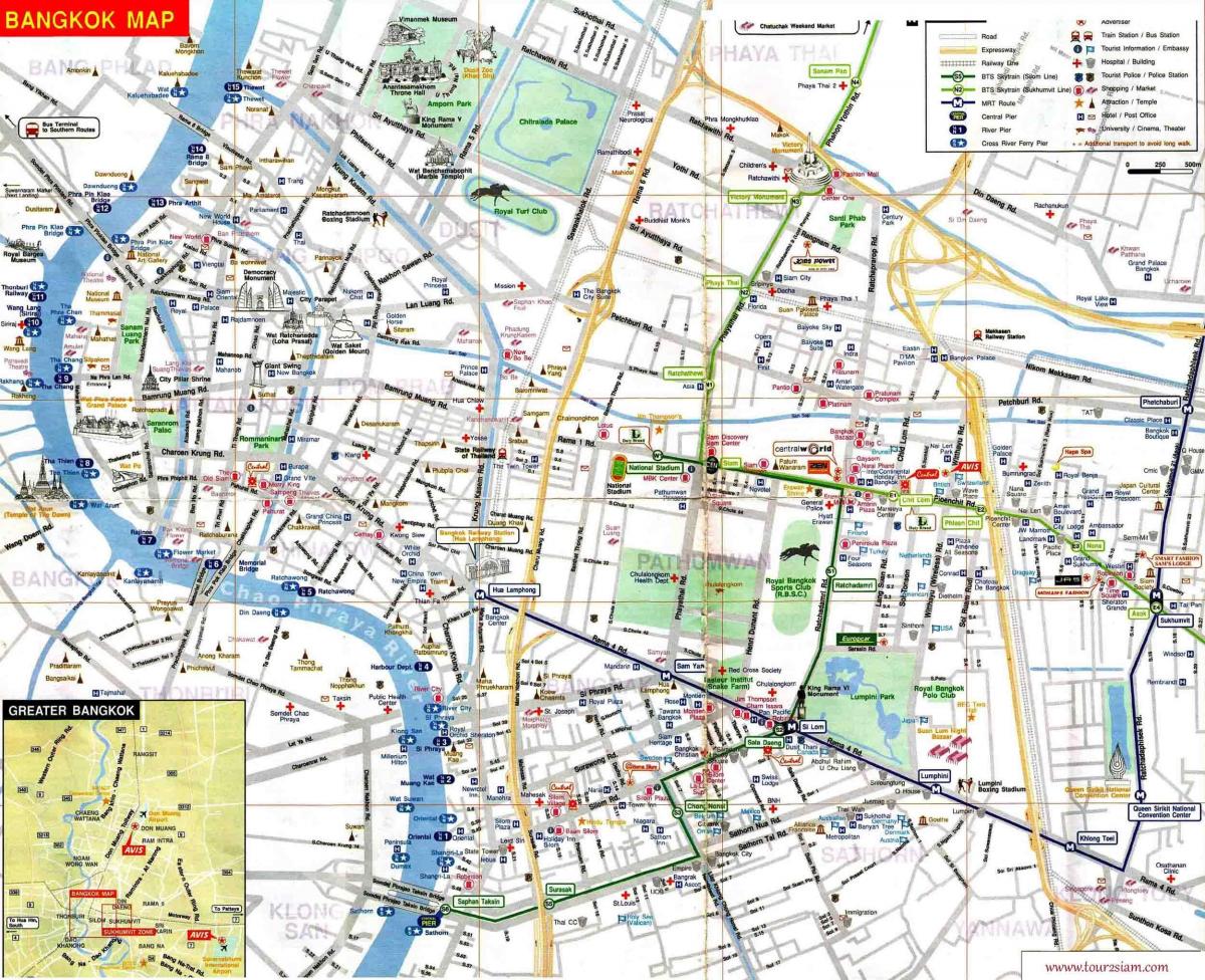 بانکوک نقشه گردشگری به زبان انگلیسی