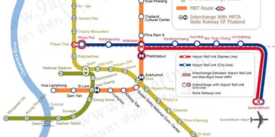 بانکوک skytrain نقشه مسیر