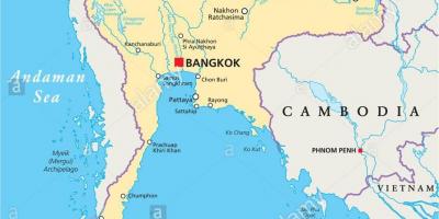 بانکوک در یک نقشه جهان