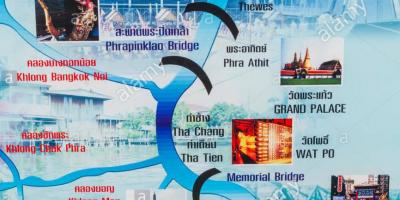 نقشه از رودخانه چائو phraya بانکوک