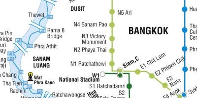 نقشه بانکوک مترو و skytrain